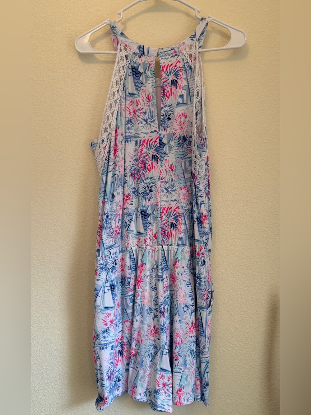 Lilly Pulitzer Lala Romper Sea to Shining Sea Fireworks Sailboats Pockets L - Picture 5 of 11